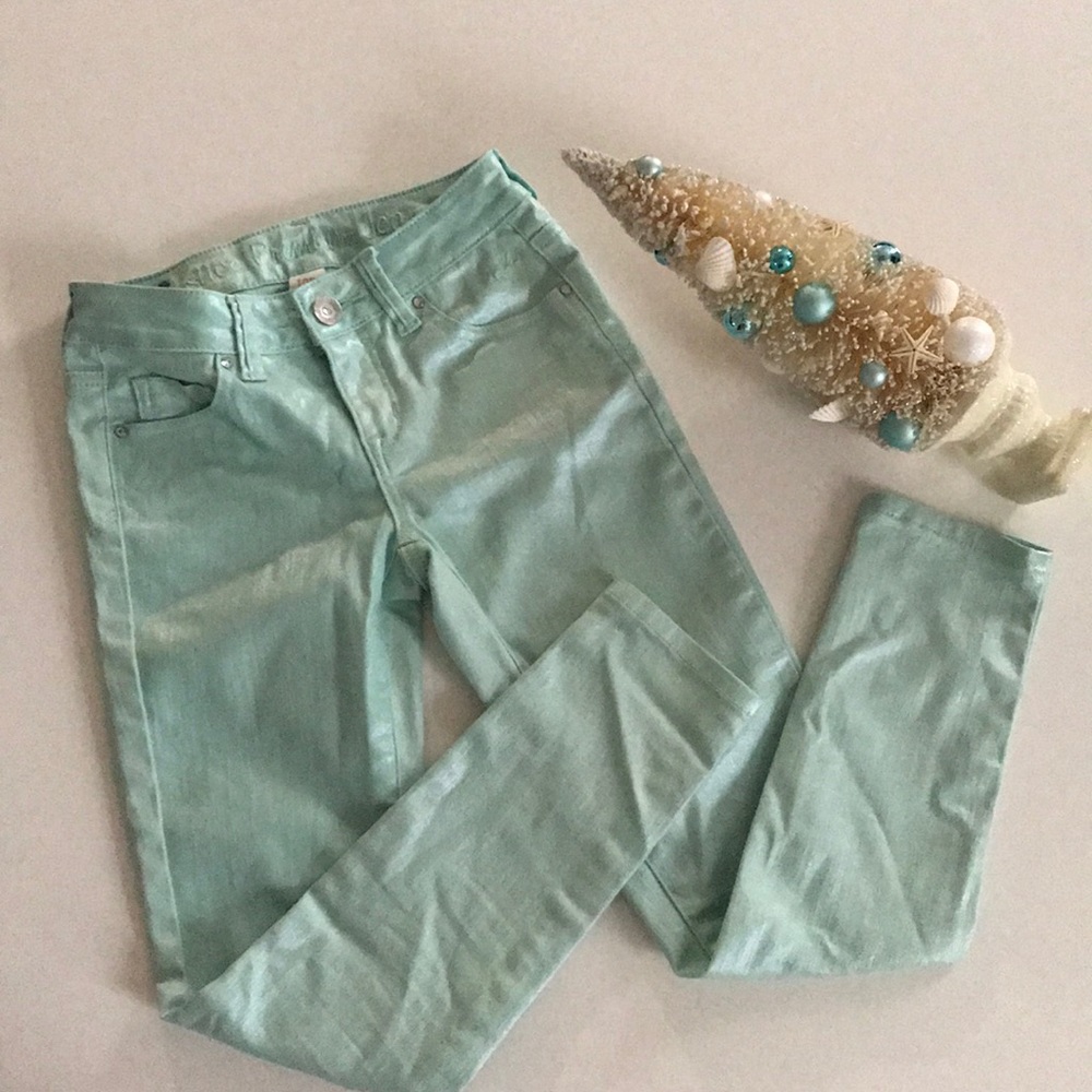 Justice Jeans 10R Mint Shimmery